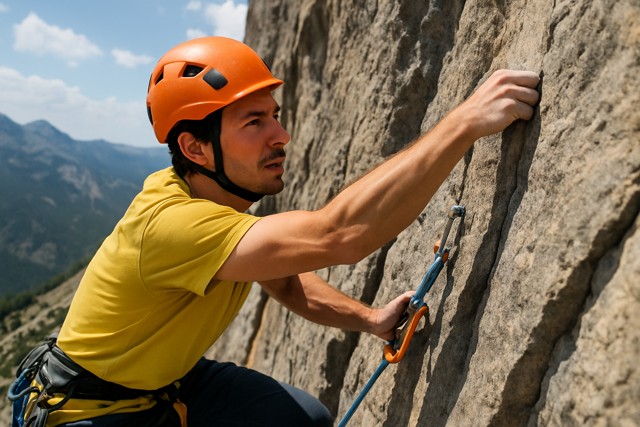 rock climbing athlete focus